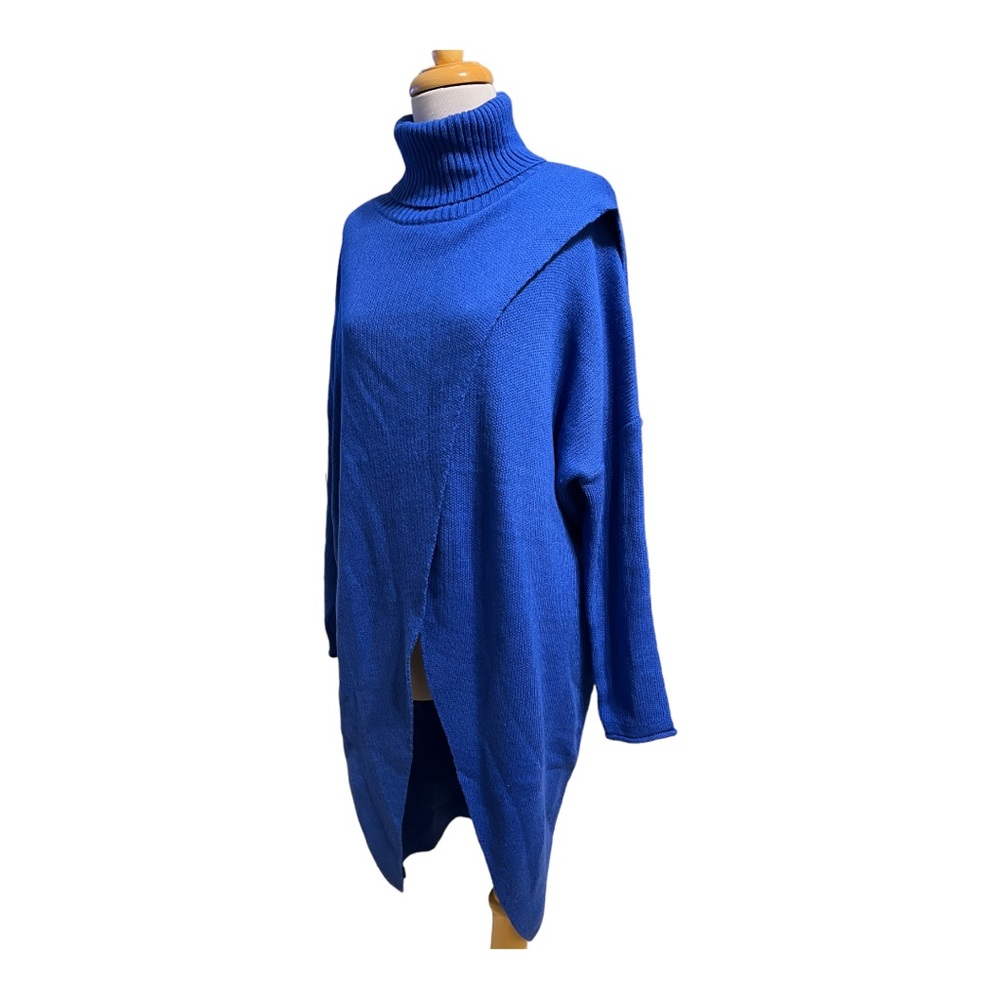 Blue Wrap Effect Sweater - Picture 5 of 5